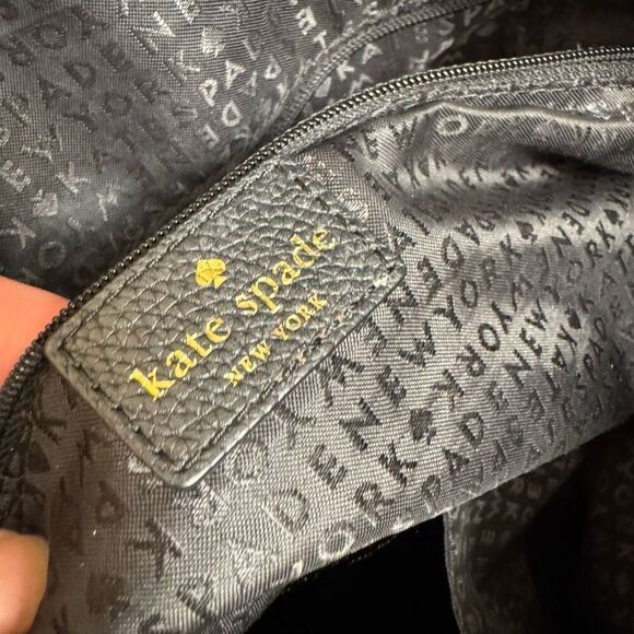 Kate Spade New York Larchmont Avenue Leather Penny Large Tote Color Black Used - Picture 11 of 13